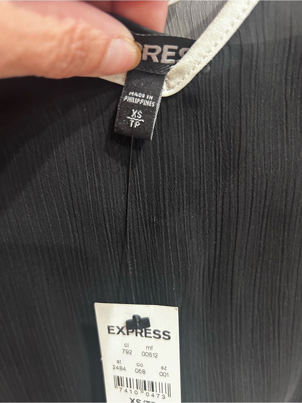Express Black Dress with White Trim size estra small - Picture 2 of 7